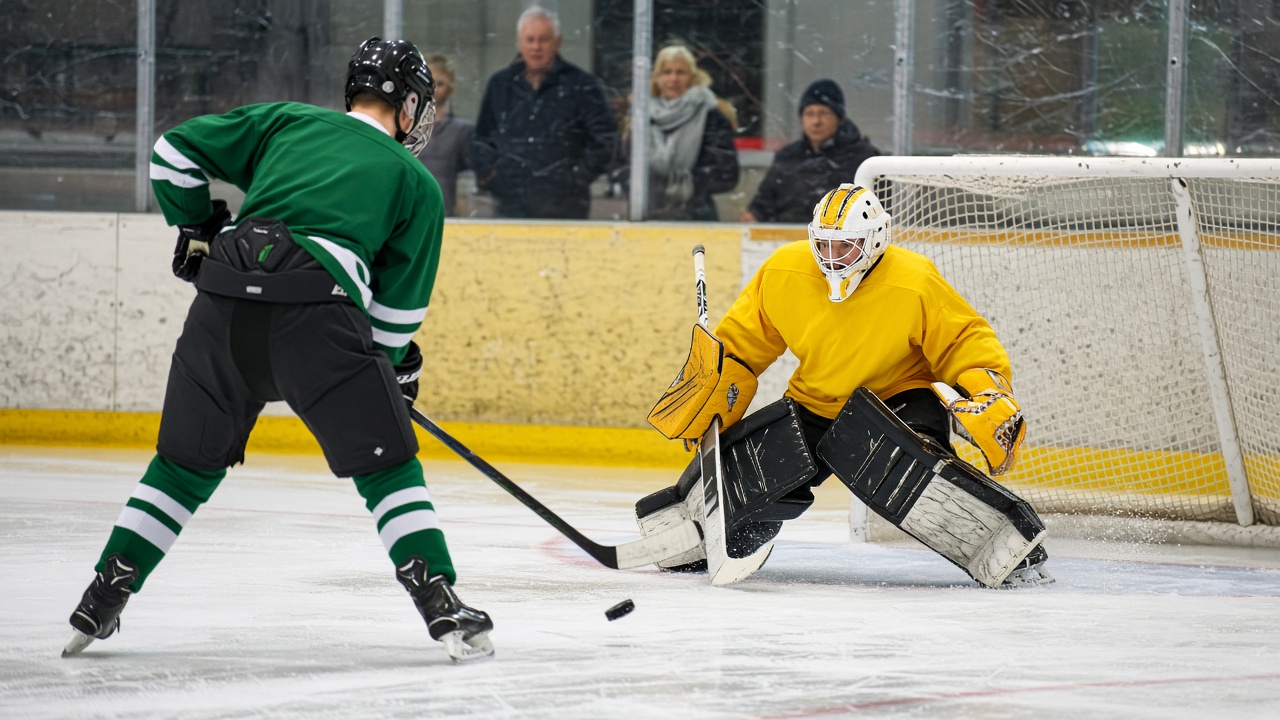 An amateur youth hockey game